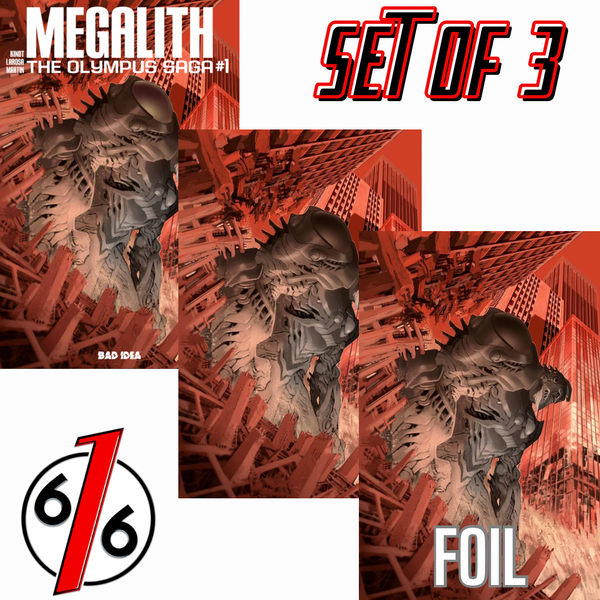 OLYMPUS SAGA MEGALITH #1 ERIC CANETE 616 COMICS Trade Dress & Virgin & FOIL Variant ABC Set LTD 500