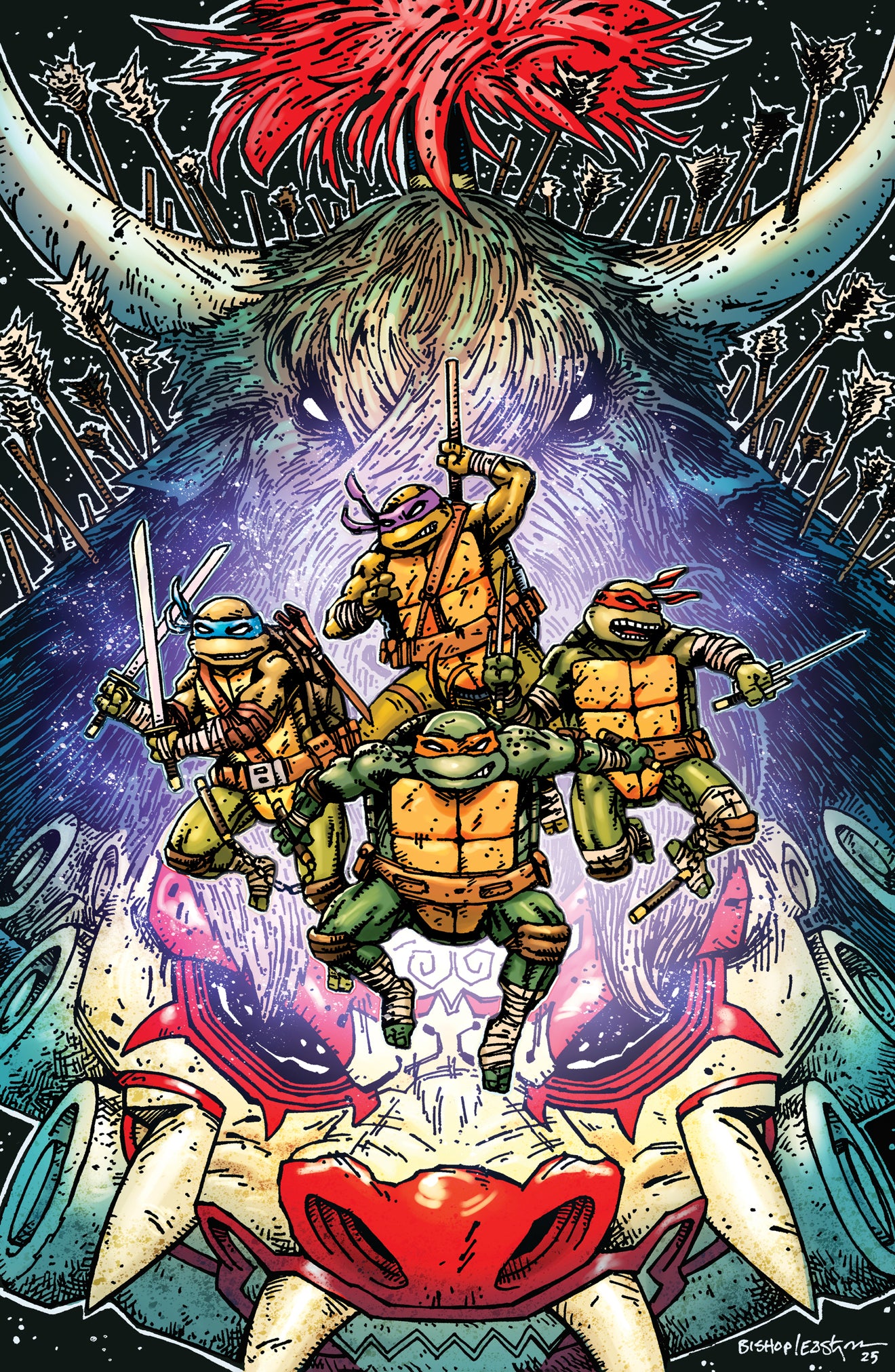TEENAGE MUTANT NINJA TURTLES #13 KEVIN EASTMAN & BEN BISHOP 1:25 Virgin Ratio Variant