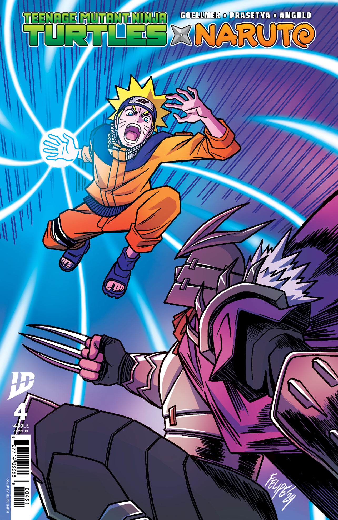 TEENAGE MUTANT NINJA TURTLES X NARUTO 4 FELIPE SMITH 1:25 Ratio Variant