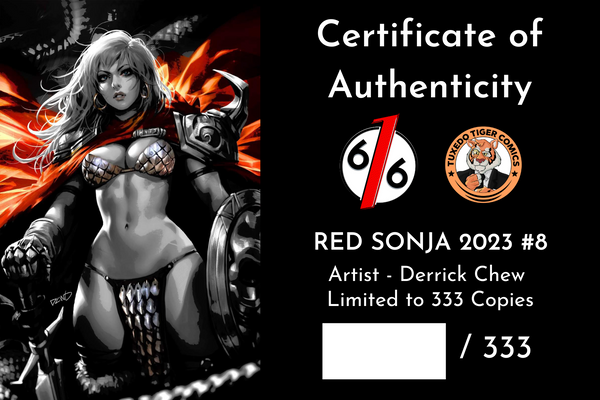 RED SONJA 2023 #8 DERRICK CHEW 616 Color Splash Variant B LTD 333 COA