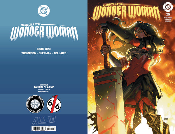 ABSOLUTE WONDER WOMAN #20 TAURIN CLARKE 616 COMICS Trade Dress & Virgin & FOIL Variant ABC Set LTD 1000