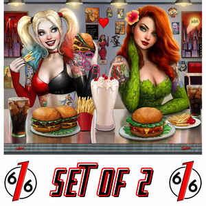 POISON IVY 27 & HARLEY QUINN 45 SZERDY DINER TATTOO Virgin Variant Set LTD 1500