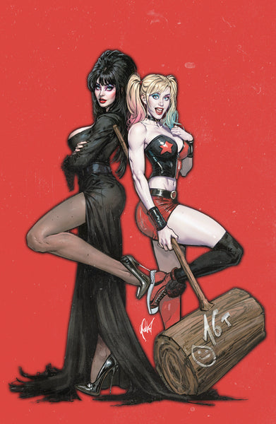HARLEY QUINN X ELVIRA #1 CEDRIC POULAT 616 COMICS Virgin Variant Set LTD 500