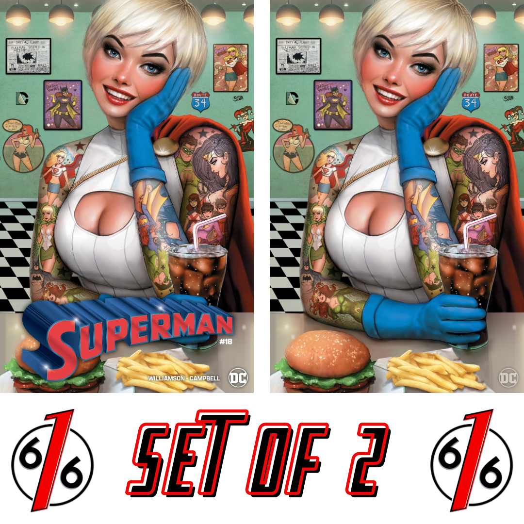 SUPERMAN 18 NATHAN SZERDY 616 DINER TATTOO Variant Set AB LTD 1000