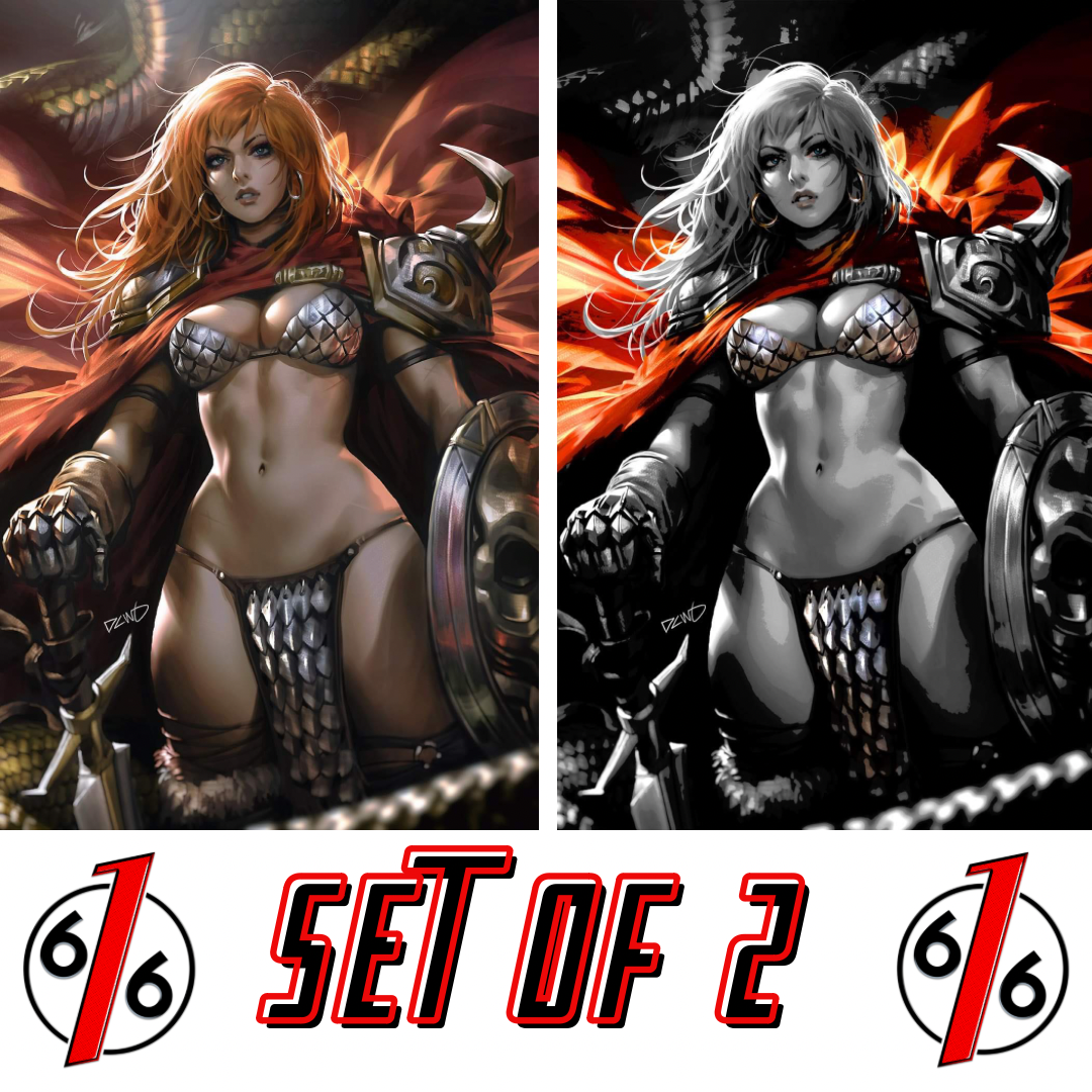 RED SONJA 2023 #8 DERRICK CHEW 616 AB Variant Set LTD 333 COA