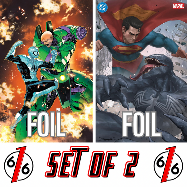 SPIDER-MAN SUPERMAN #1 RB SILVA & JEEHYUNG LEE 616 Virgin FOIL Variant Set LTD 3000