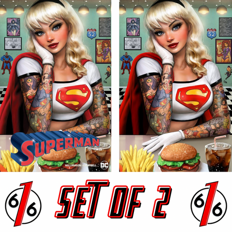 SUPERMAN 19 NATHAN SZERDY 616 DINER TATTOO Variant Set AB LTD 1000