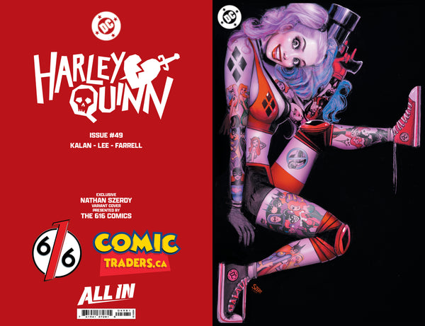 HARLEY QUINN #49 NATHAN SZERDY 616 TATTOO Trade Dress & Virgin Variant Set AB LTD 1500