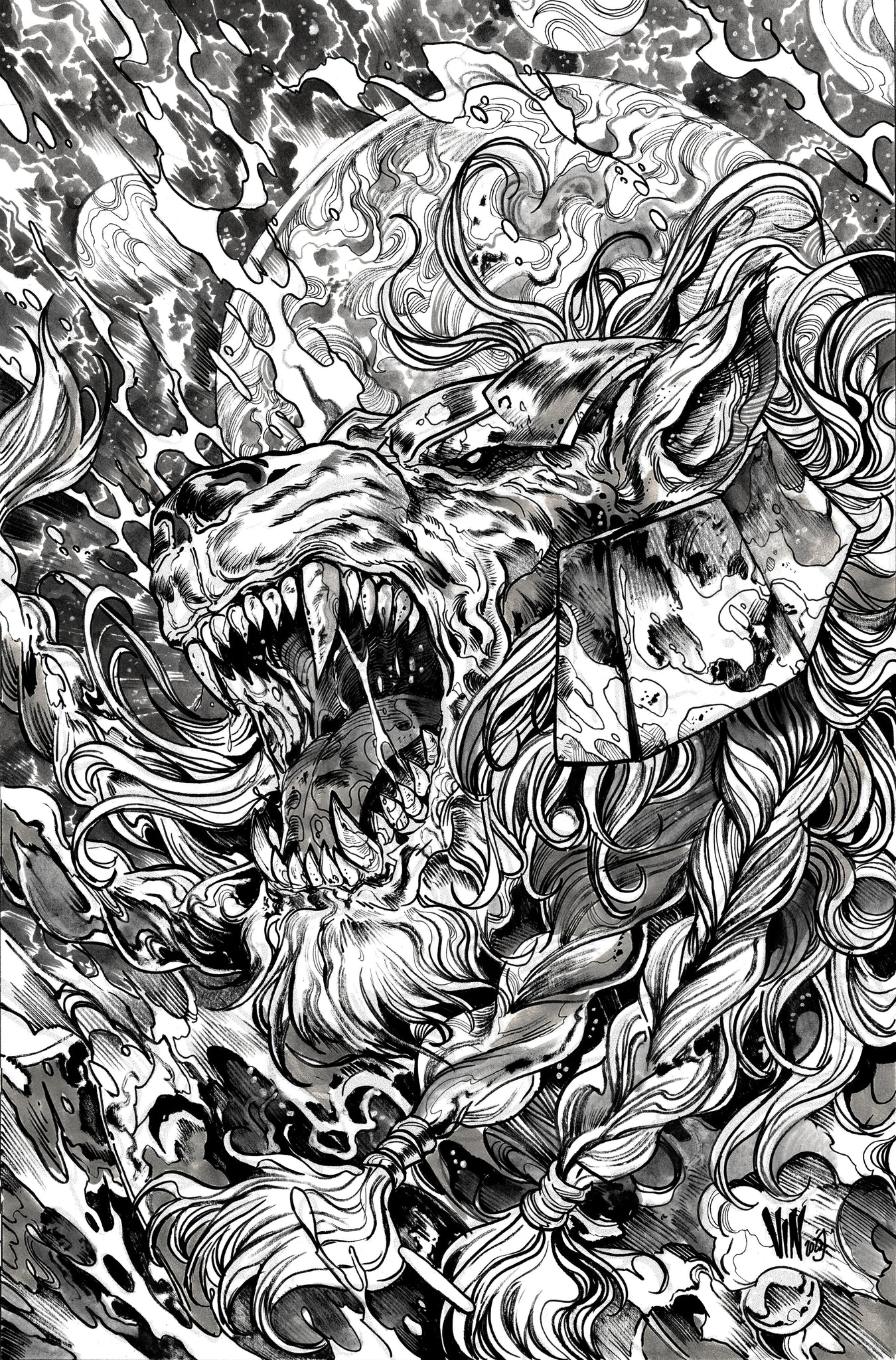 INVINCIBLE UNIVERSE BATTLE BEAST #6 VINCENZO RICCARDI B&W Virgin Variant LTD 1000