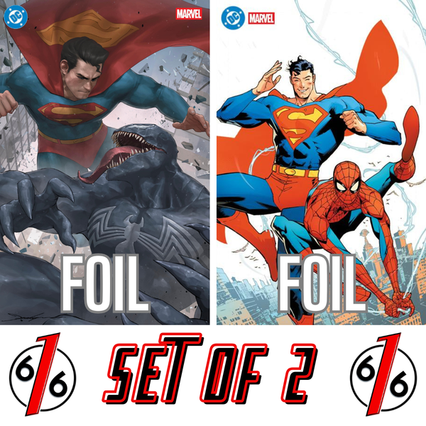 DC MARVEL SUPERMAN SPIDER-MAN #1 JEEHYUNG LEE 616 Virgin FOIL Variant C & JIMENEZ FOIL Cvr Y LTD 1000