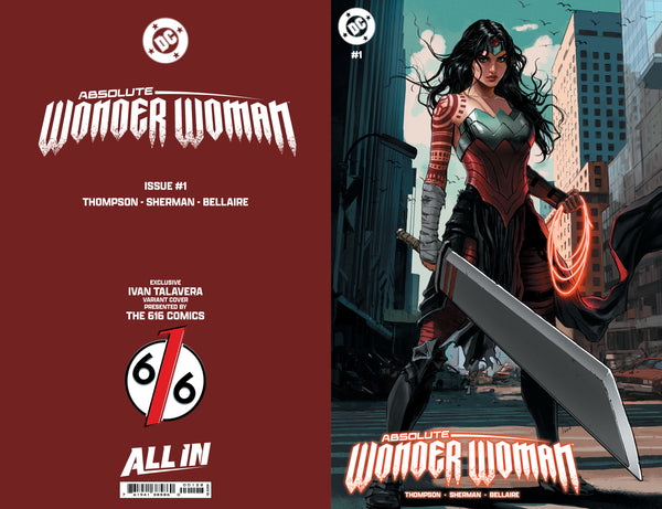 ABSOLUTE WONDER WOMAN #1 IVAN TALAVERA 616 Trade Dress & Virgin Variant Set LTD 1500