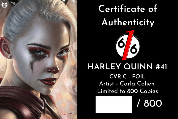 HARLEY QUINN #41 CARLA COHEN 616 Trade Dress & Virgin & FOIL ABC Variant Set LTD 800 COA