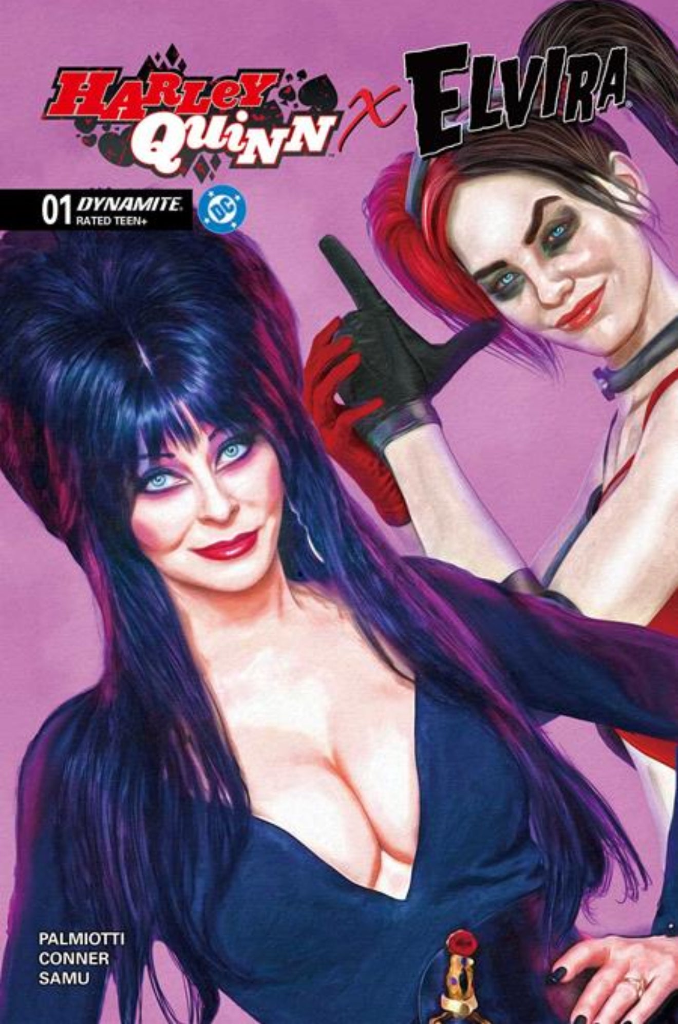 HARLEY QUINN X ELVIRA #1 MARK SPEARS 1:10 Pink Trade Dress Variant Cvr Y
