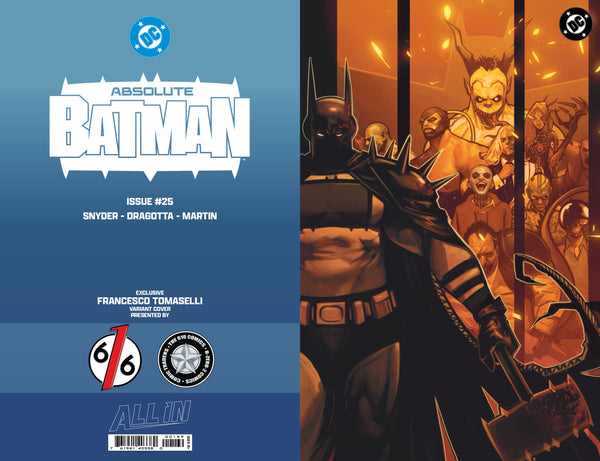 ABSOLUTE BATMAN #25 FRANCESCO TOMASELLI 616 COMICS Trade Dress & Virgin & FOIL Virgin Variant ABC Set LTD 1000