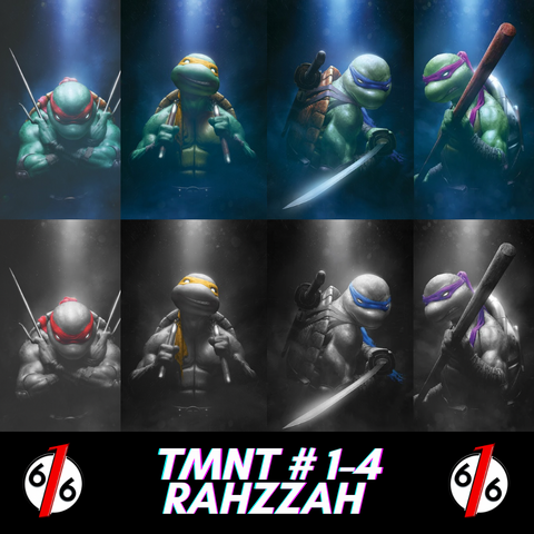 TEENAGE MUTANT NINJA TURTLES 2024 #1-4 RAHZZAH 616 Variant Set LTD 600