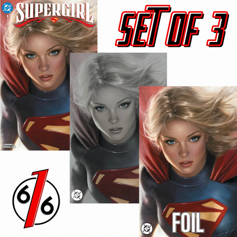 SUPERGIRL #1 CARLA COHEN 616 COMICS Trade Dress & Virgin & FOIL Variant Set LTD 1000