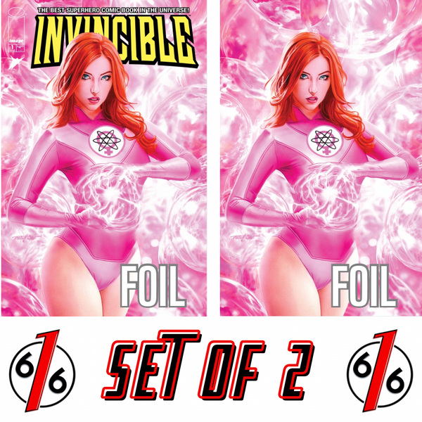 INVINCIBLE FOIL EDITION #1 REPRINT MIKE MAYHEW 616 COMICS Trade Dress & Virgin Gloss Foil Variant AB Set LTD 1500