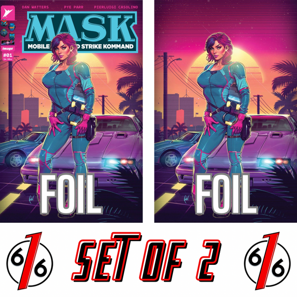 MASK #1 CEDRIC POULAT 616 COMICS Trade Dress FOIL & Virgin FOIL Variant AB Set LTD 1000
