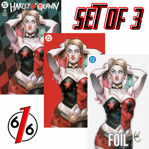 HARLEY QUINN #51 CEDRIC POULAT 616 Trade Dress & Virgin & FOIL Variant Set LTD 1000