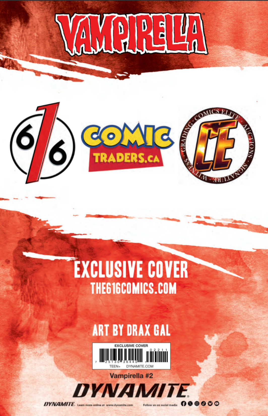 VAMPIRELLA #2 (2026) DRAX GAL 616 COMICS Virgin Variant A LTD 500