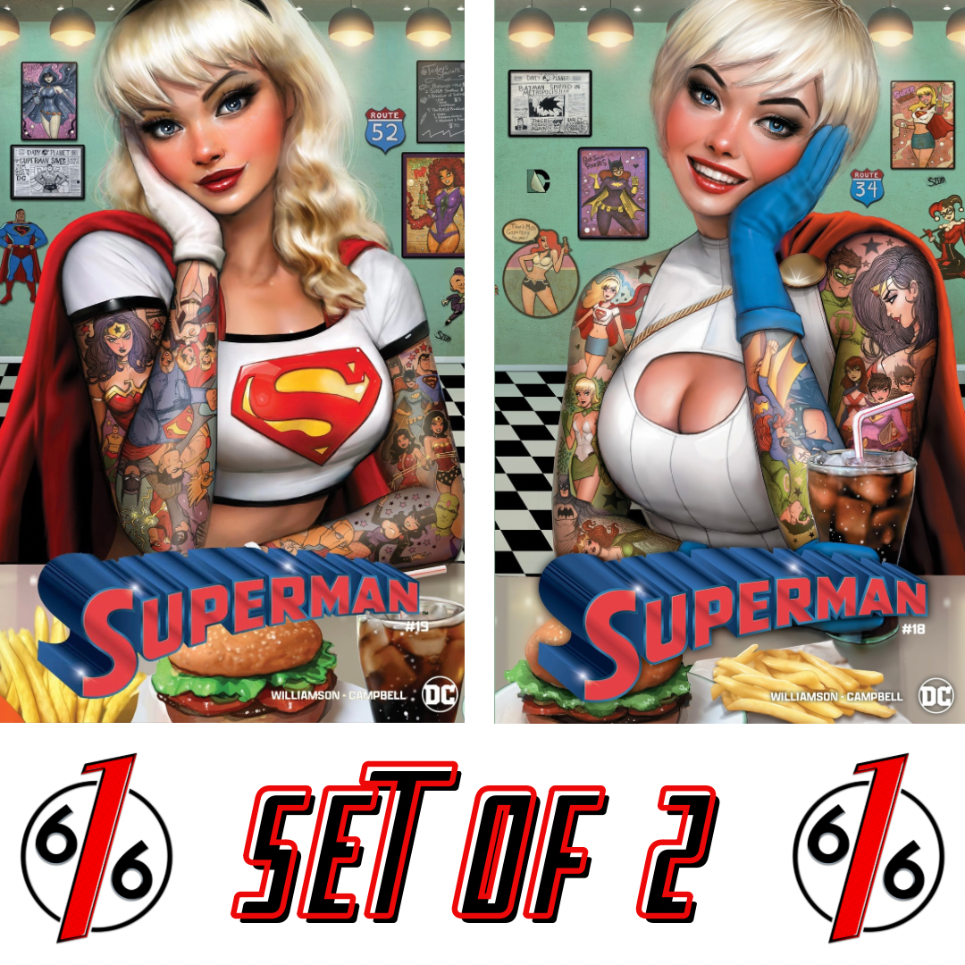 SUPERMAN 18-19 NATHAN SZERDY 616 DINER TATTOO Trade Dress Variant Set LTD 3000