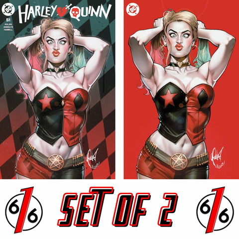 HARLEY QUINN #51 CEDRIC POULAT 616 Trade Dress & Virgin Variant Set LTD 1000