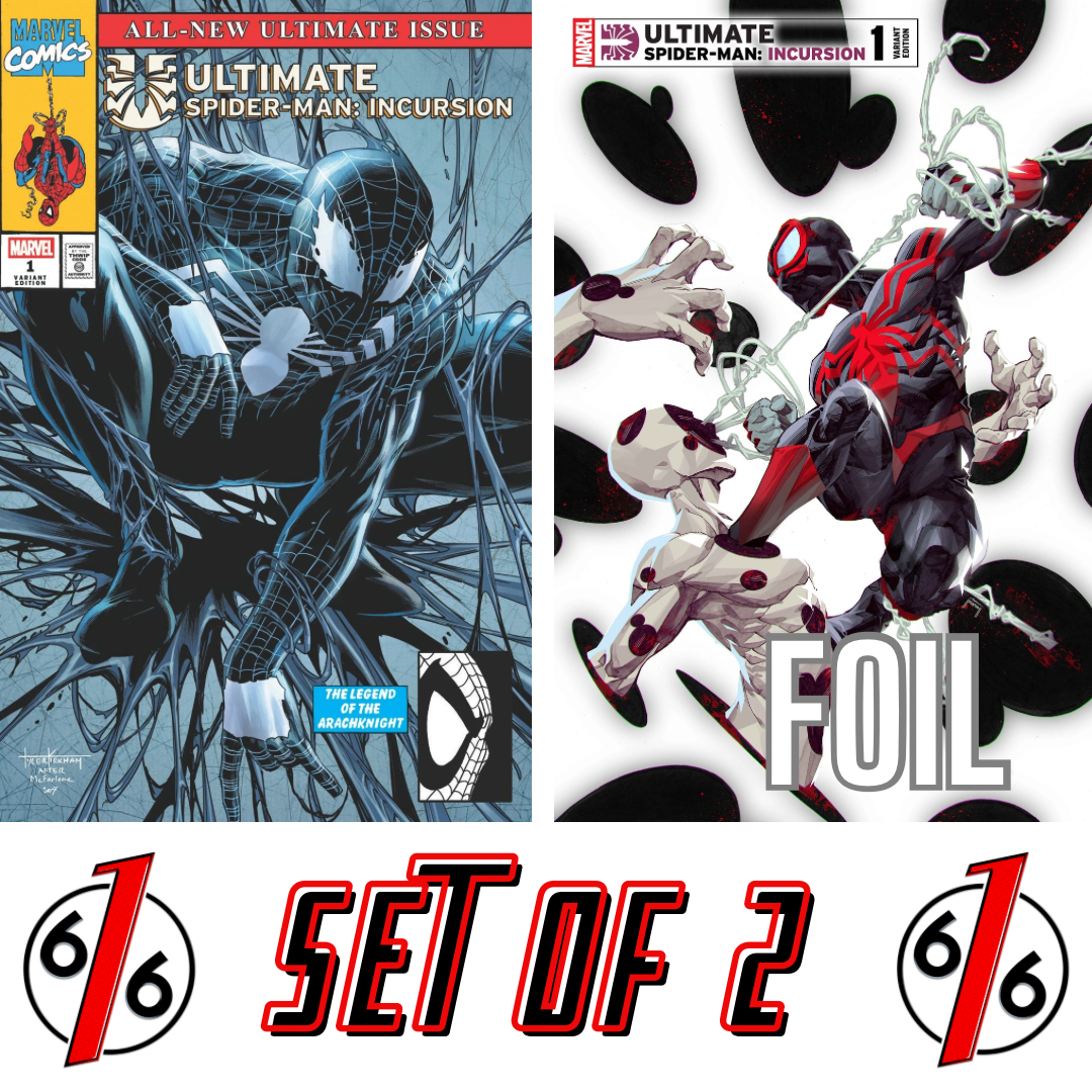 ULTIMATE SPIDER-MAN INCURSION #1 KIRKHAM 616 & NGU FOIL Variant Set LTD 3000