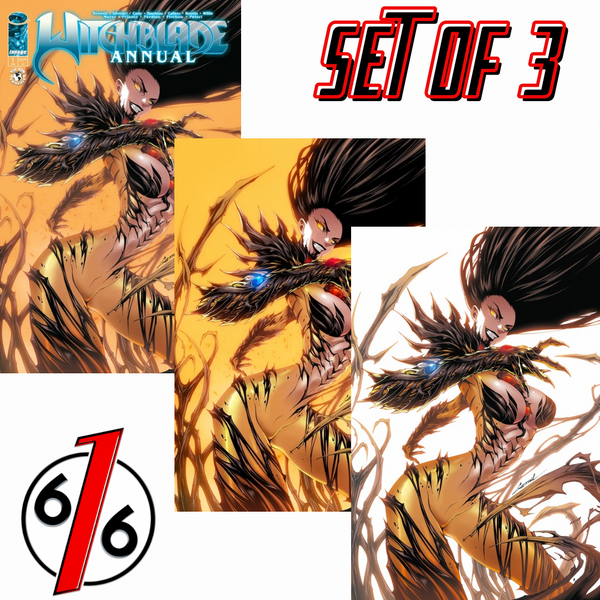 WITCHBLADE ANNUAL 2026 #1 GODTAIL 616 COMICS Trade Dress & Virgin Variant ABC Set LTD 500