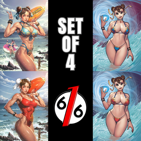 2024 STREET FIGHTER & FRIENDS SWIMSUIT SPECIAL #1 POULAT & KINNAIRD 616 CHUN-LI Virgin Variant AB Set LTD 500