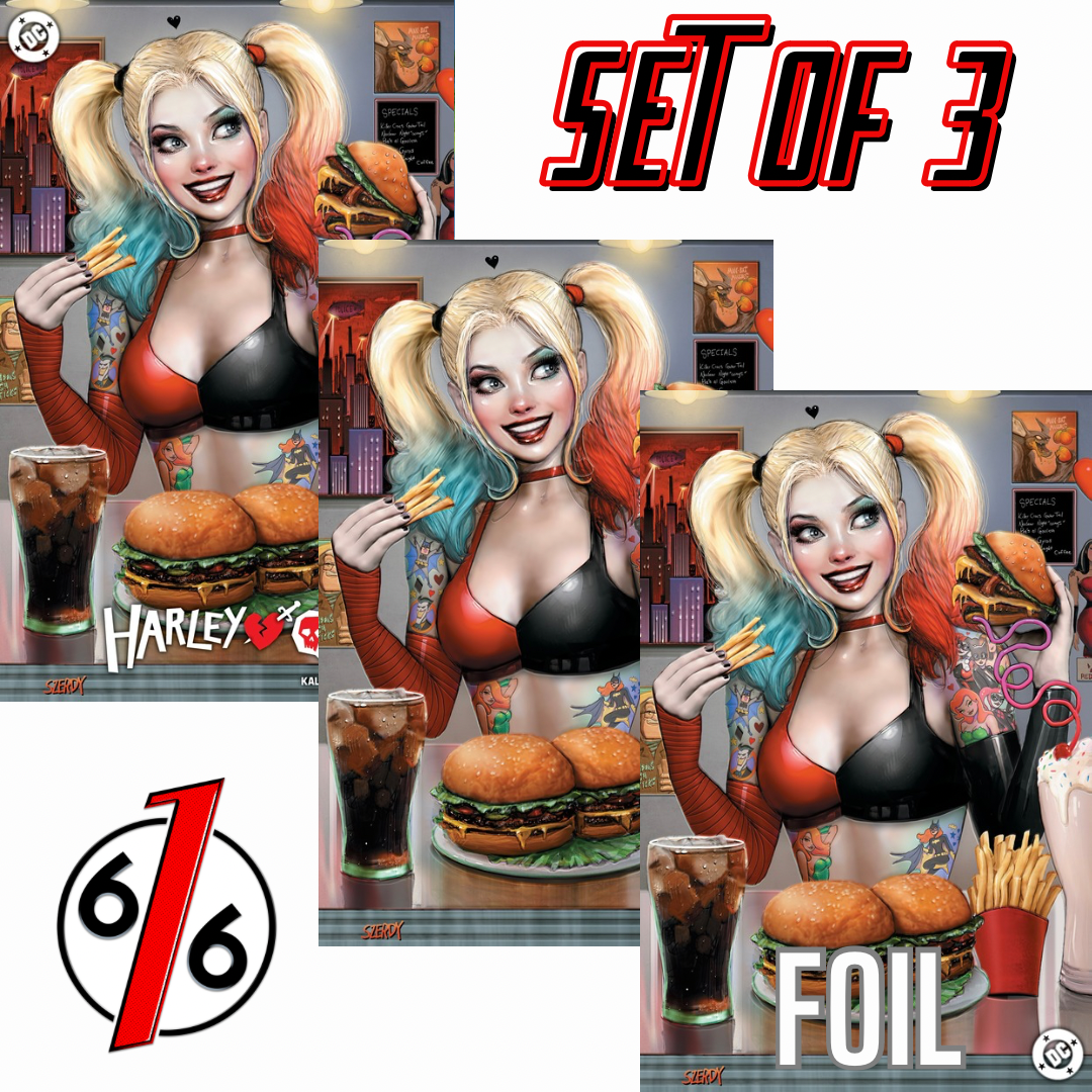 HARLEY QUINN 45 SZERDY 616 DINER TATTOO Variant Set Of 3 ABC LTD 1000