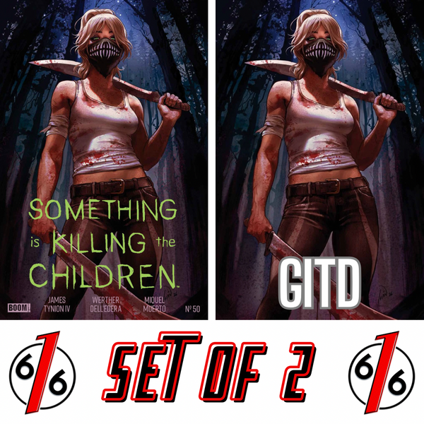 SOMETHING IS KILLING THE CHILDREN #50 IVAN TALAVERA 616 COMICS Trade Dress & Virgin Glow In Dark Variant AB Set LTD 500