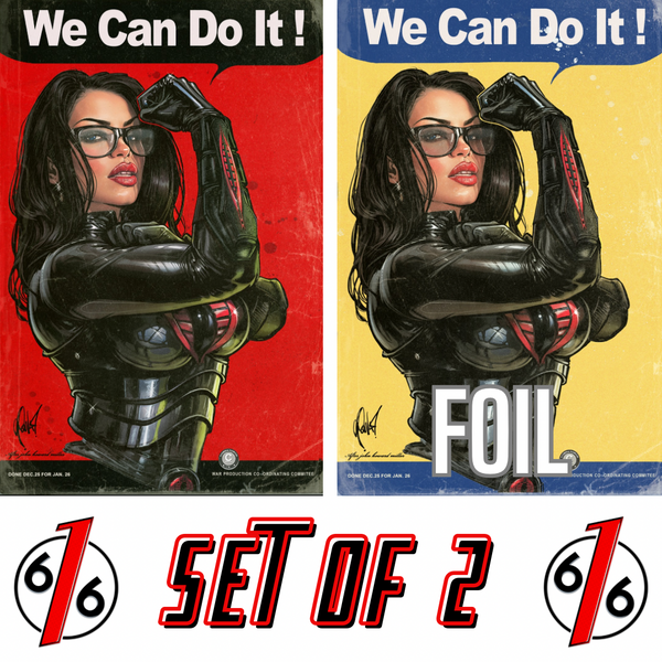 GI JOE REAL AMERICAN HERO #326 CEDRIC POULAT 616 COMICS Virgin & FOIL Variant Set LTD 750