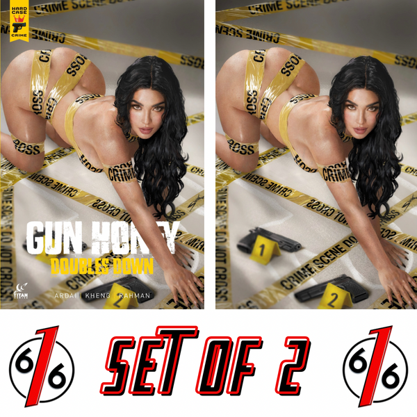 GUN HONEY DOUBLES DOWN #1 SHIKARII 616 COMICS Trade Dress & Virgin Variant AB Set LTD 500