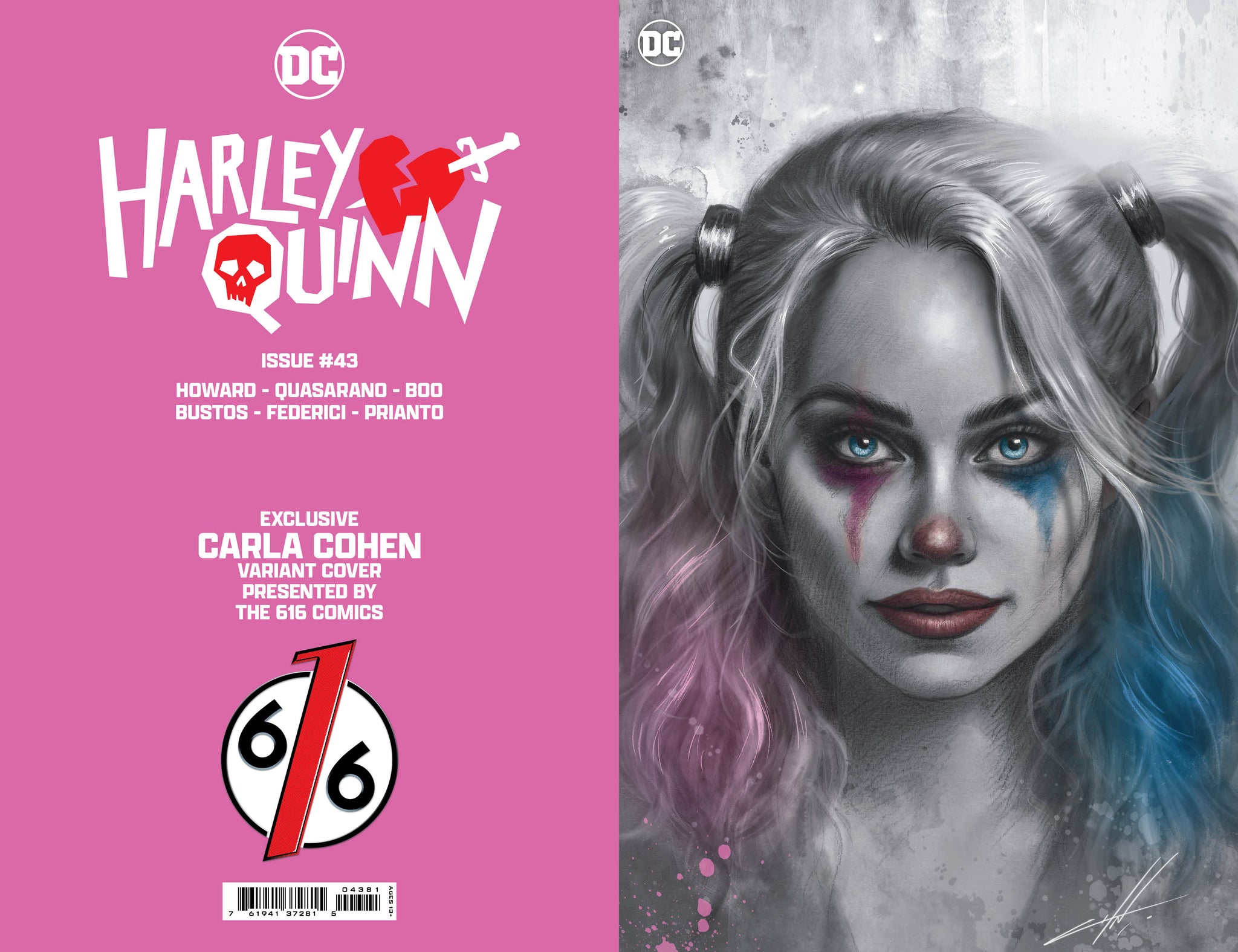 HARLEY QUINN #43 CARLA COHEN 616 Trade & Virgin Sketch Variant AB