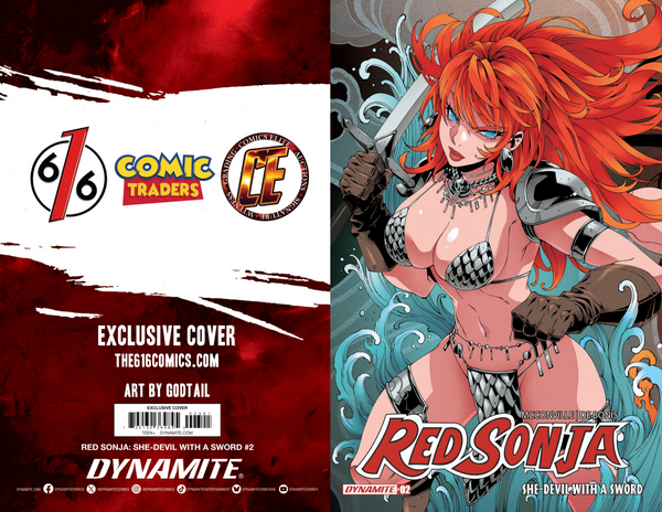 RED SONJA SHE-DEVIL WITH A SWORD #2 GODTAIL 616 COMICS Trade Dress Variant A LTD 500