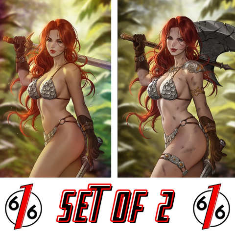 RED SONJA DEATH & THE DEVIL 1 LESLEY LEIRIX LI 616 Virgin Variant Set LTD 500