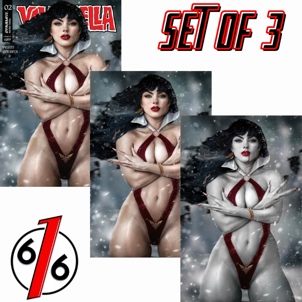 VAMPIRELLA #2 (2026) SHIKARII 616 COMICS Trade Dress & Virgin Variant ABC Set LTD 500