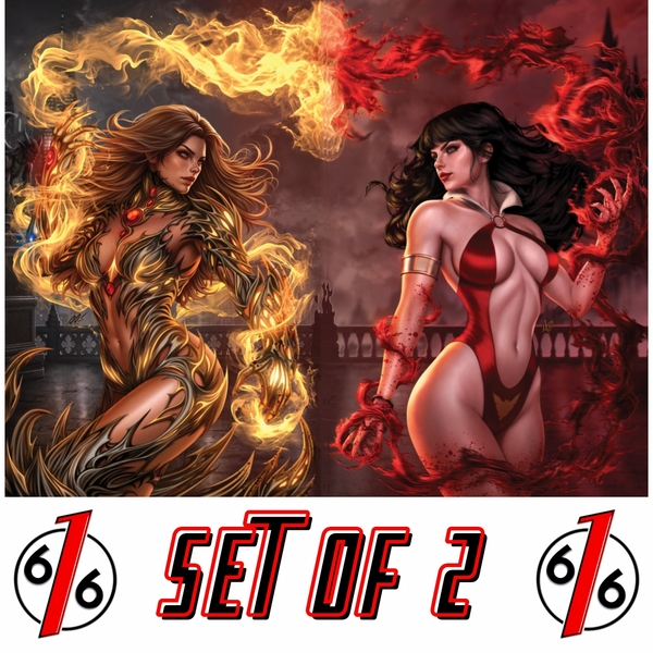WITCHBLADE VAMPIRELLA 1 DAVID & MICHELLE DIAS 616 COMICS Virgin Variant BE Set Of 2 LTD 550