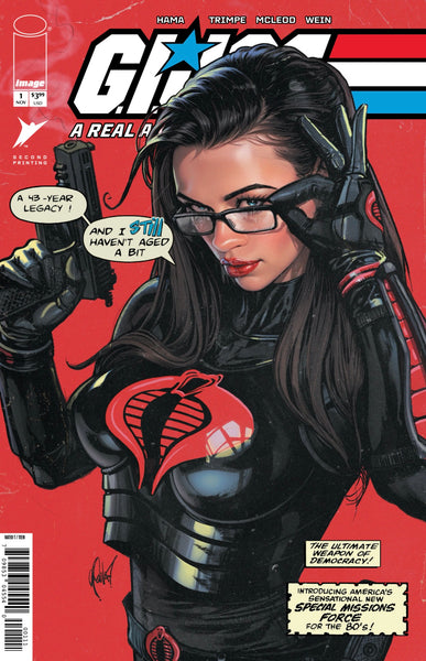 GI JOE REAL AMERICAN HERO #1 REPRINT CEDRIC POULAT 616 Trade Dress & Virgin Variant Set LTD 750