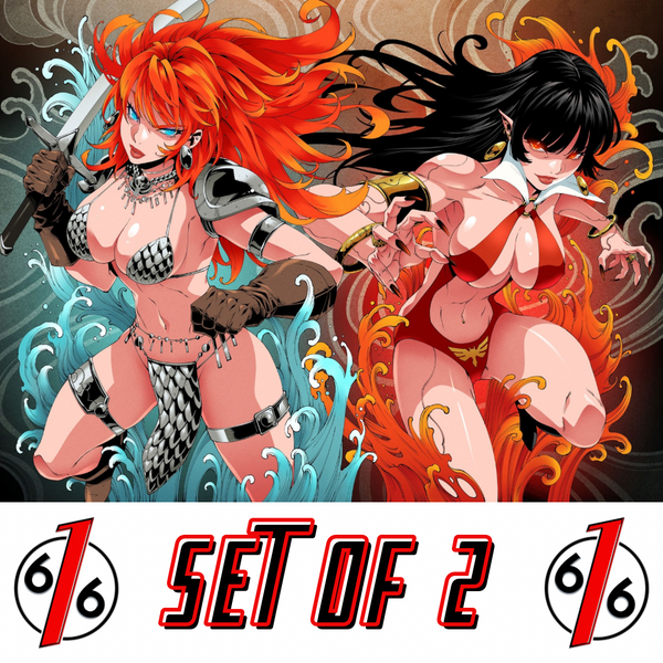 VAMPIRELLA #3 & RED SONJA SHE-DEVIL WITH A SWORD #2 GODTAIL 616 COMICS Virgin Variant B Set LTD 500