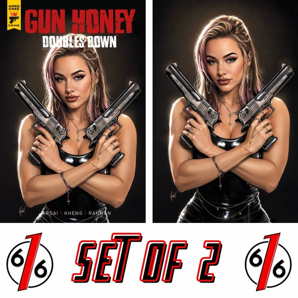 GUN HONEY DOUBLES DOWN #3 CEDRIC POULAT 616 COMICS Trade Dress & Virgin Variant AB Set LTD 500