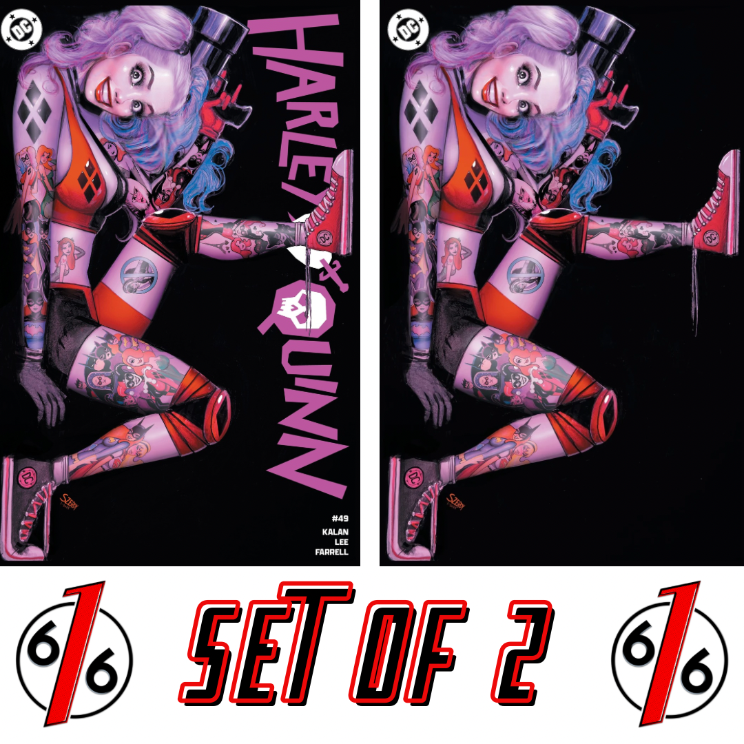 HARLEY QUINN #49 NATHAN SZERDY 616 TATTOO Trade Dress & Virgin Variant Set AB LTD 1500