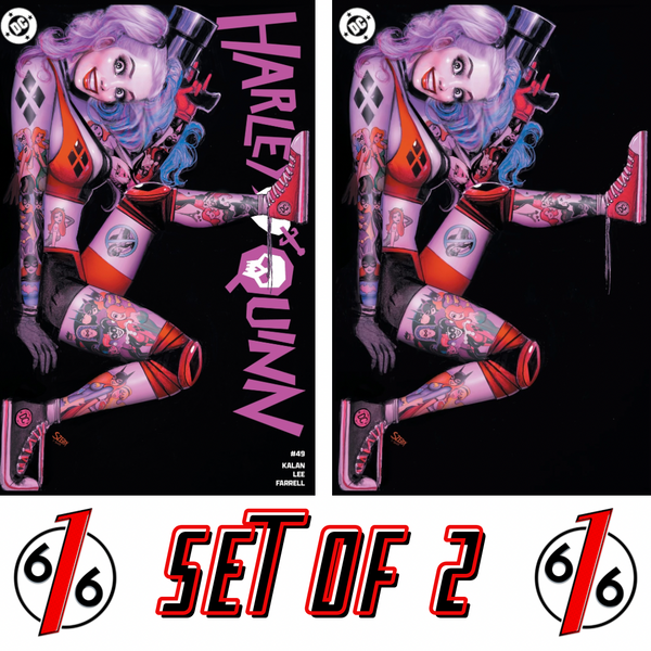 HARLEY QUINN #49 NATHAN SZERDY 616 TATTOO Trade Dress & Virgin Variant Set AB LTD 1500