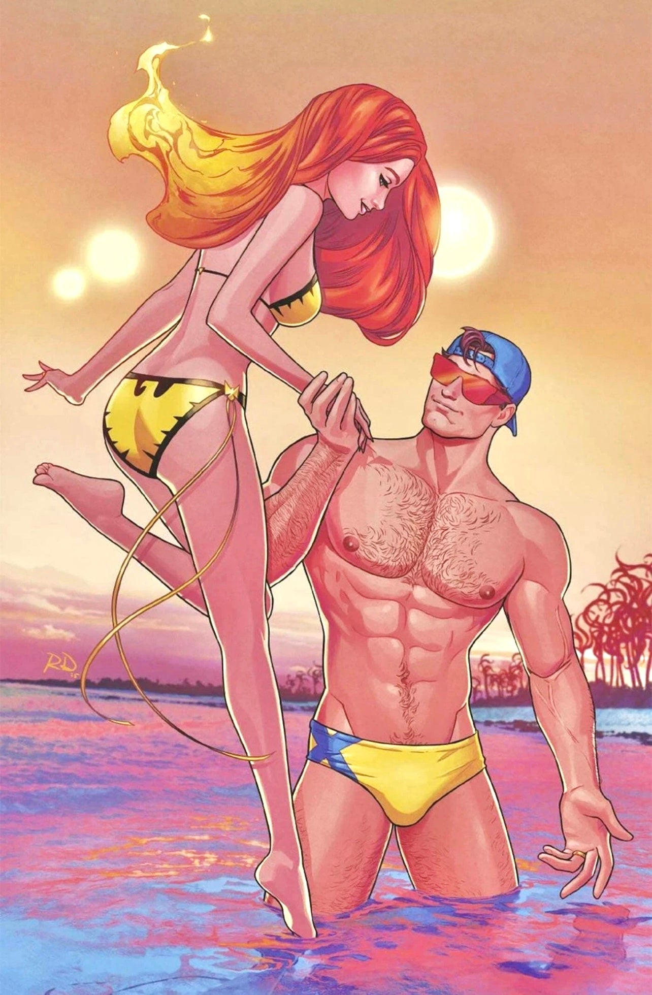 MARVEL SWIMSUIT SPECIAL FRIENDS, FOES & RIVALS #1 RUSSELL DAUTERMAN 1:50 Virgin Ratio Variant