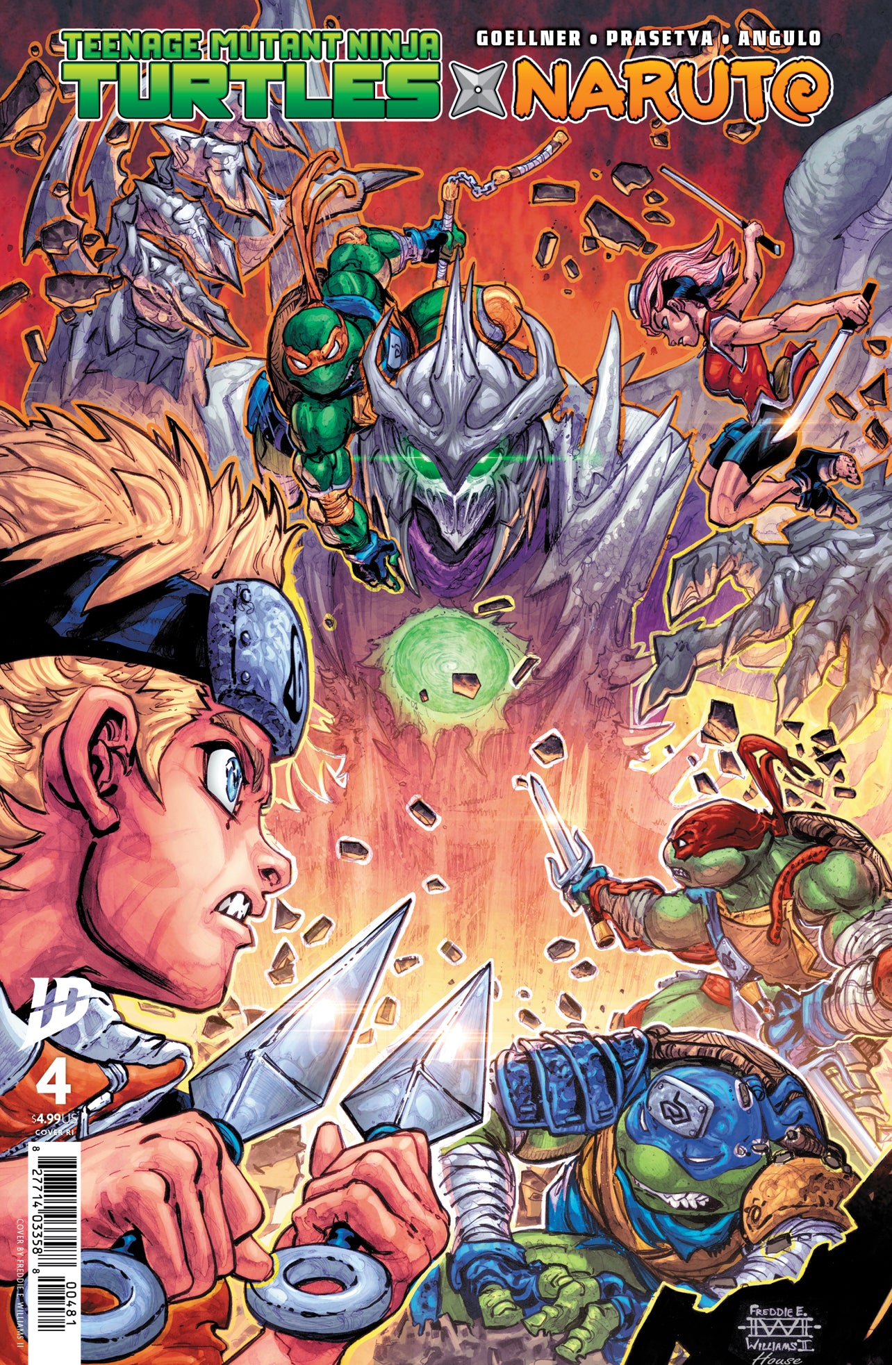 TEENAGE MUTANT NINJA TURTLES X NARUTO 4 FREDDIE WILLIAMS II 1:100 Ratio Variant