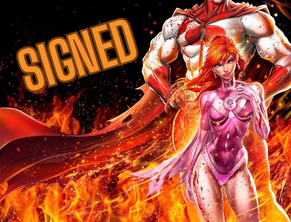 SIGNED - INVINCIBLE FOIL EDITION #1 REPRINT JAMIE TYNDALL 616 COMICS Glossy Foil Wraparound Variant LTD 1500 COA