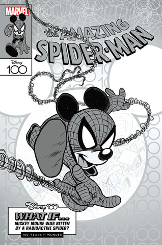 AMAZING SPIDER-MAN #35 SCIARRONE DISNEY100 B&W 1:100 Ratio Variant