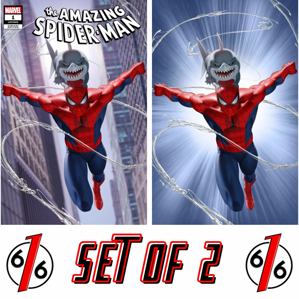 AMAZING SPIDER-MAN #1 JUNGGEUN YOON Jeff The Land Shark Variant Set LTD 1000