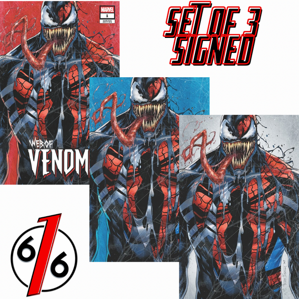 SIGNED - WEB OF VENOM #1 TYLER KIRKHAM 616 COMICS Variant Set ABC