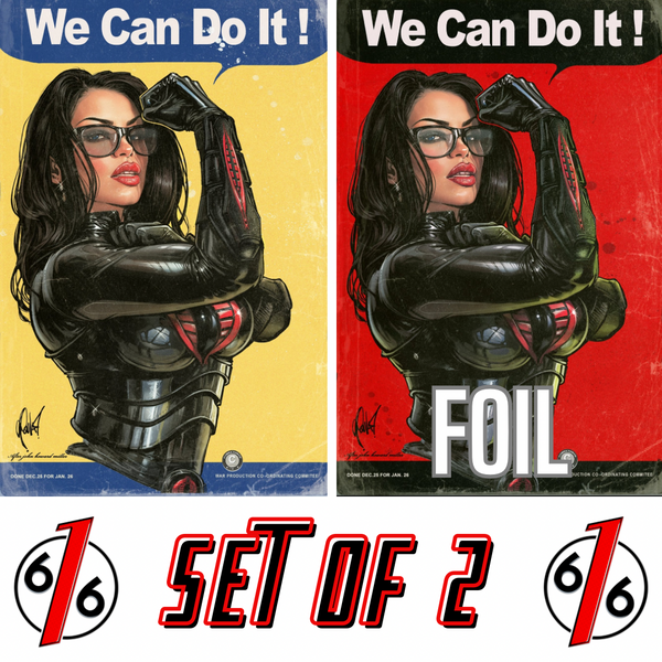 GI JOE REAL AMERICAN HERO #326 CEDRIC POULAT 616 COMICS Virgin & FOIL Variant Set LTD 750